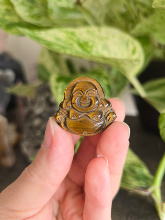 Tiger's Eye Smiling Buddha