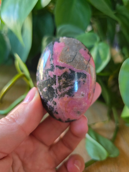 Rhodonite Palm Stone