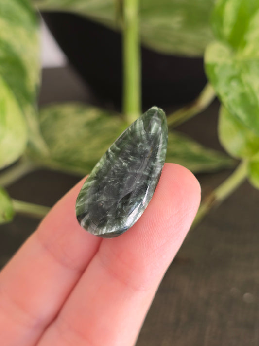Seraphinite Tear Drop Cabochon