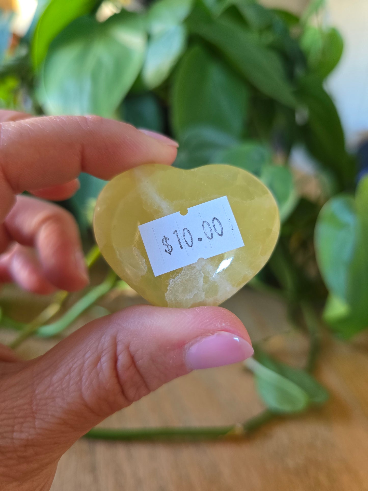 Lemon Calcite Heart