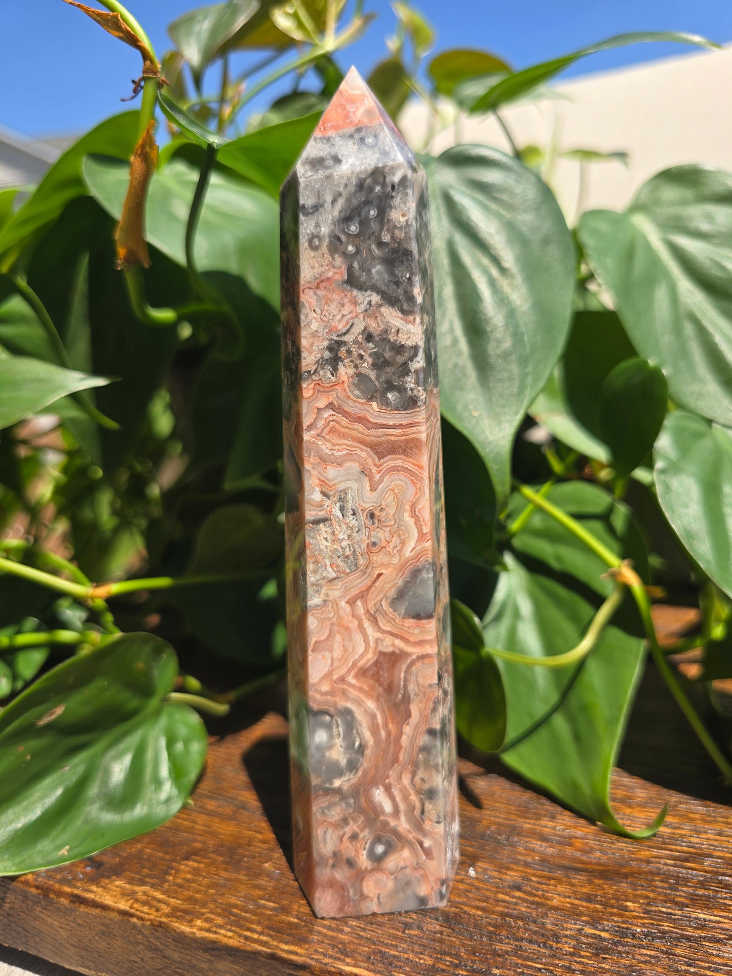 Pink Mexican Crazy Lace Agate Tower