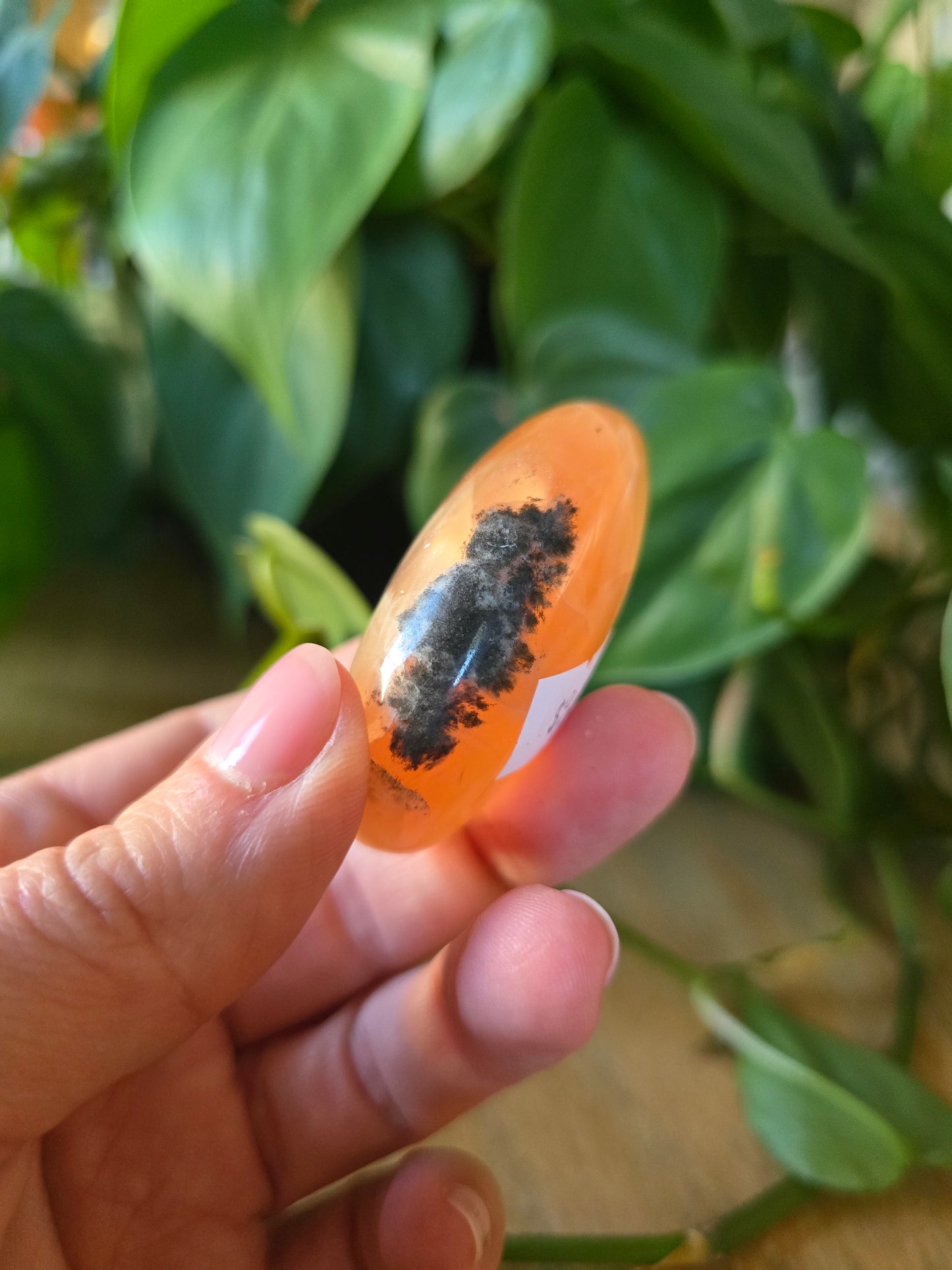 Honey Calcite Palm Stone