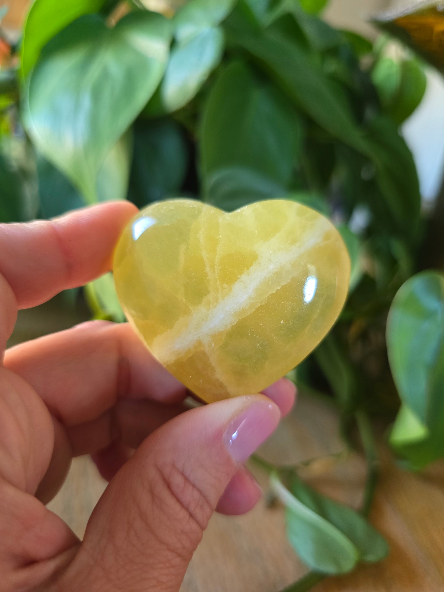 Lemon Calcite Heart