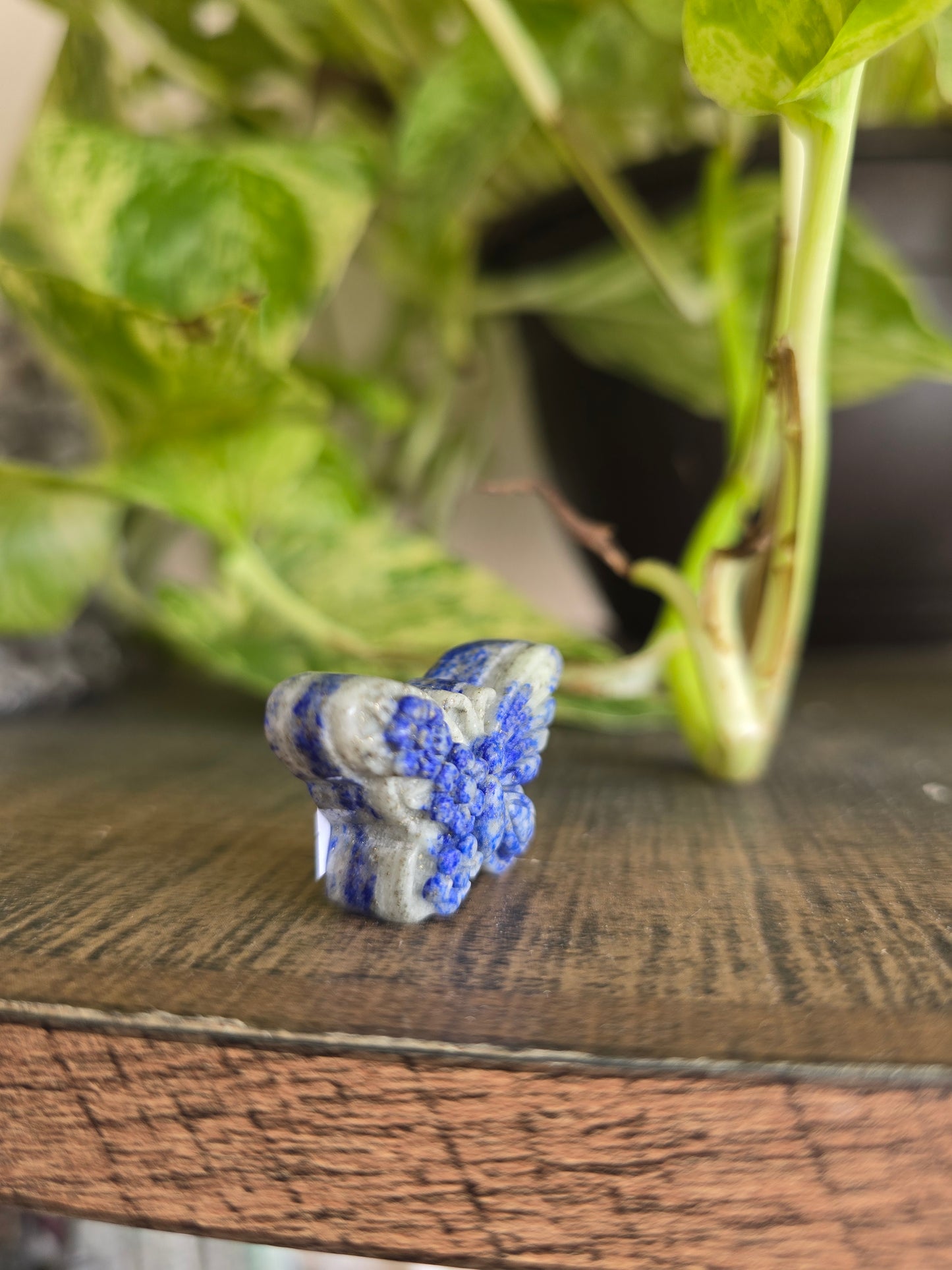 Lapis Lazuli Flower Butterfly Carving