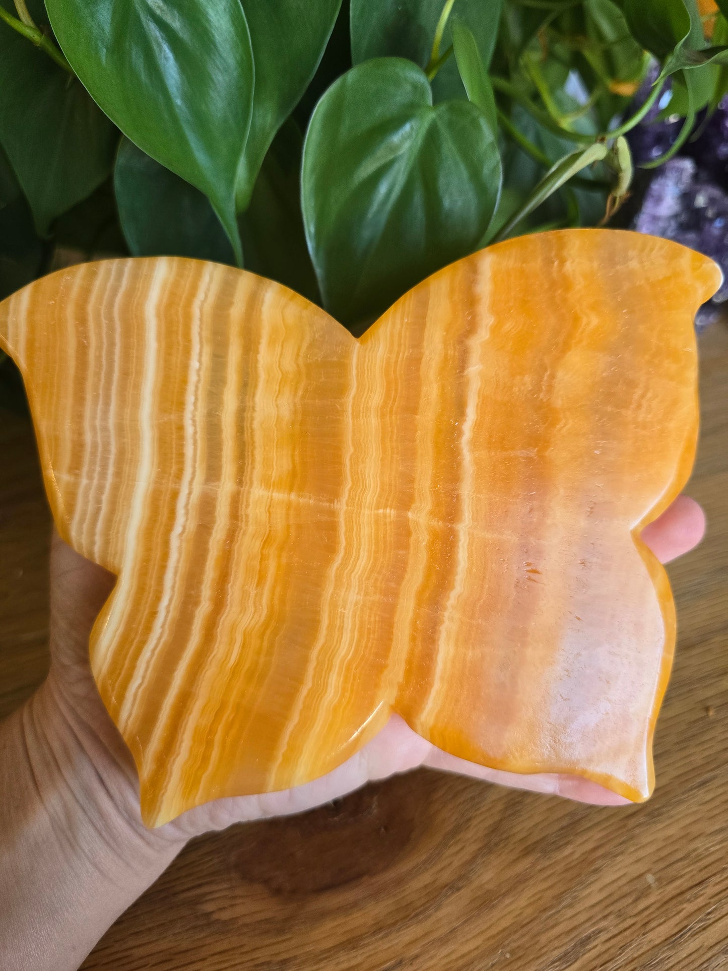 Orange Calcite Butterfly Bowl
