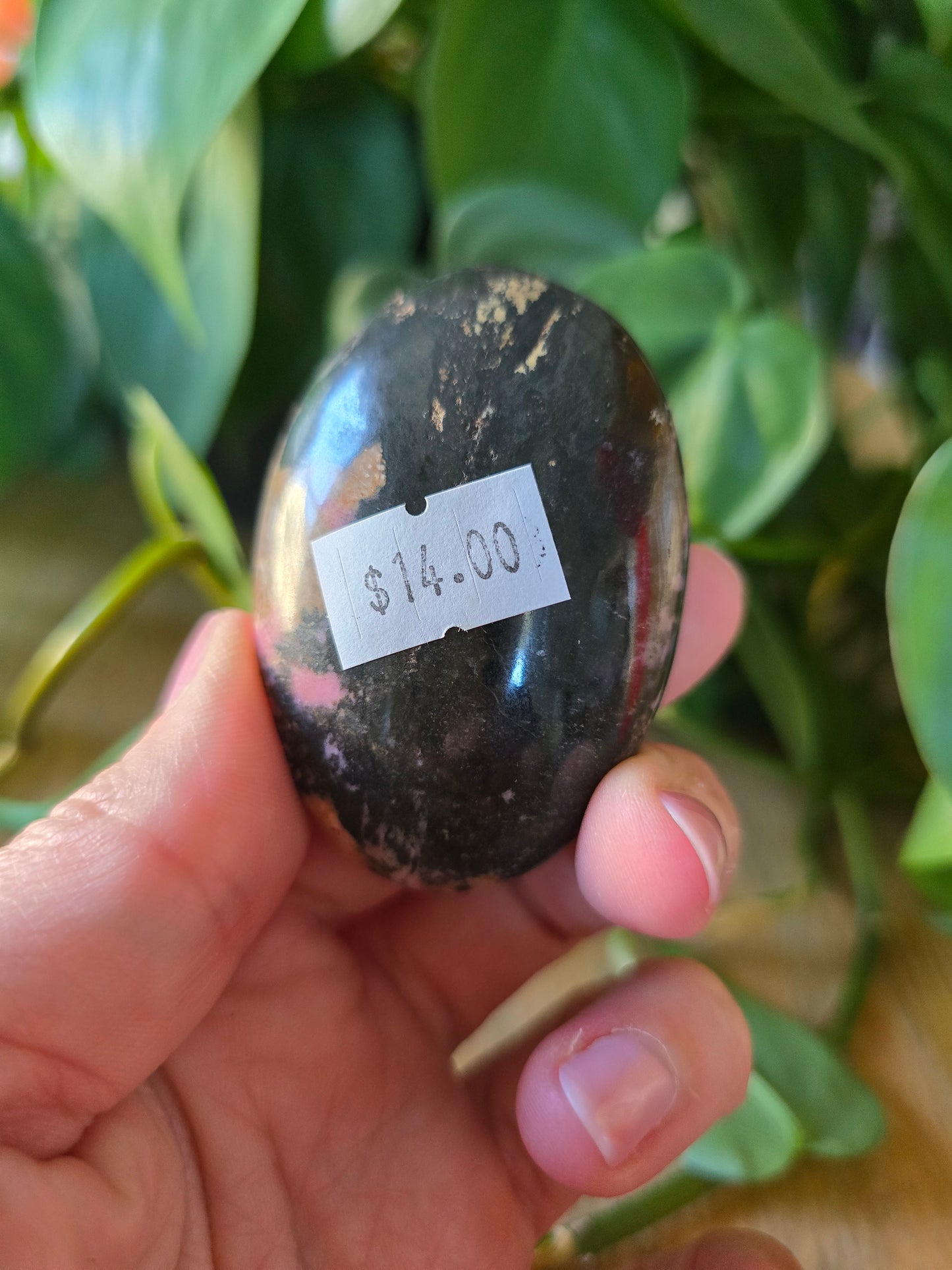 Rhodonite Palm Stone