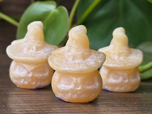 Orange Calcite Pumpkin Witch