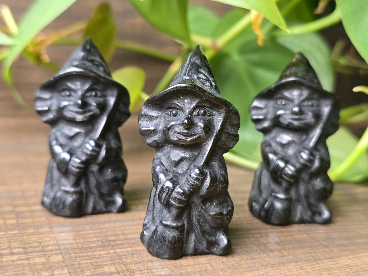 Obsidian Witch Carving