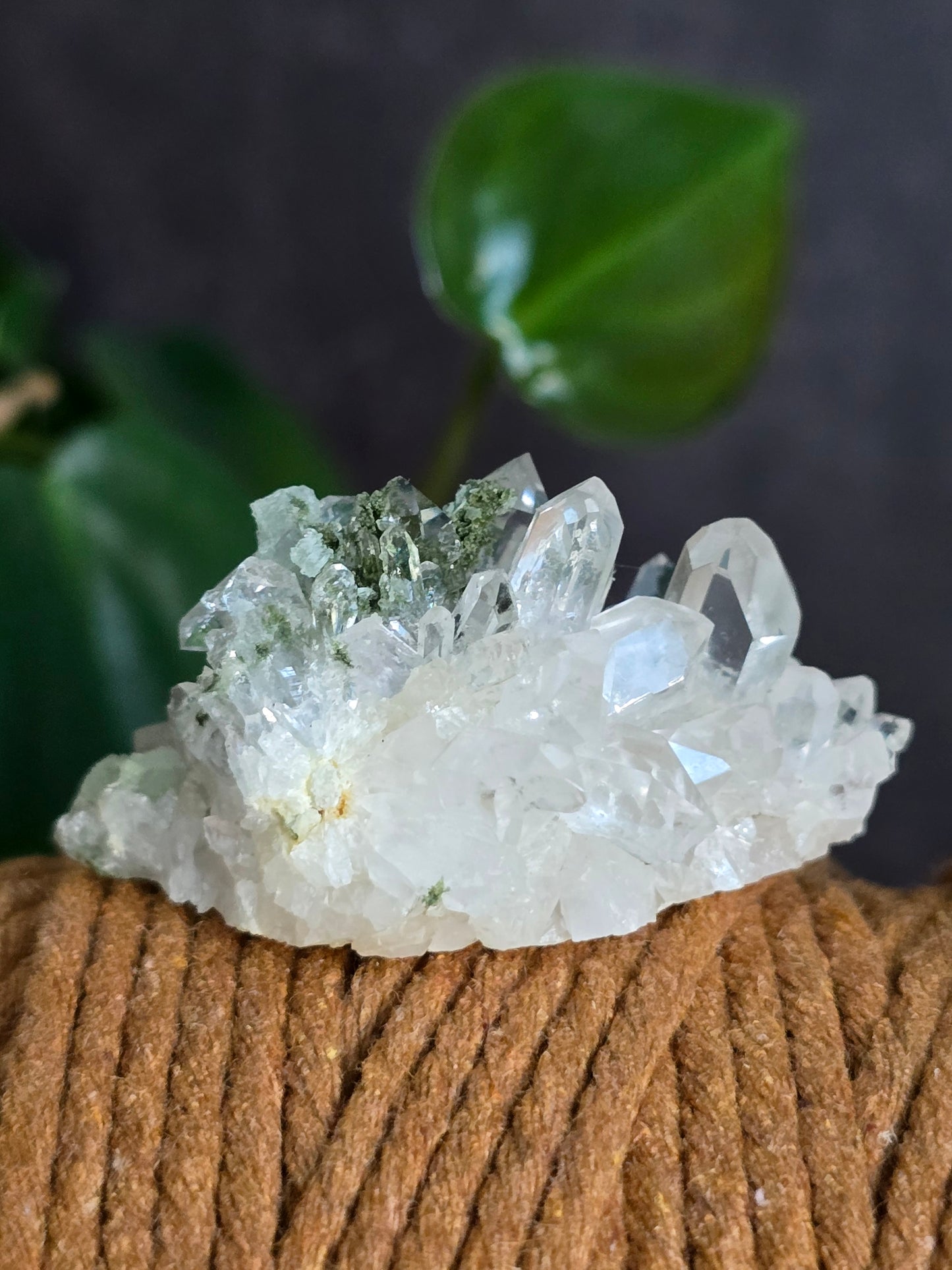 Prehnite and Epidote on Quartz Matrix