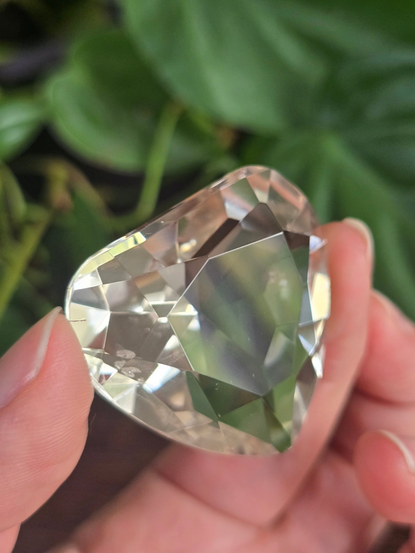 Pale Citrine Heart Faceted Quartz