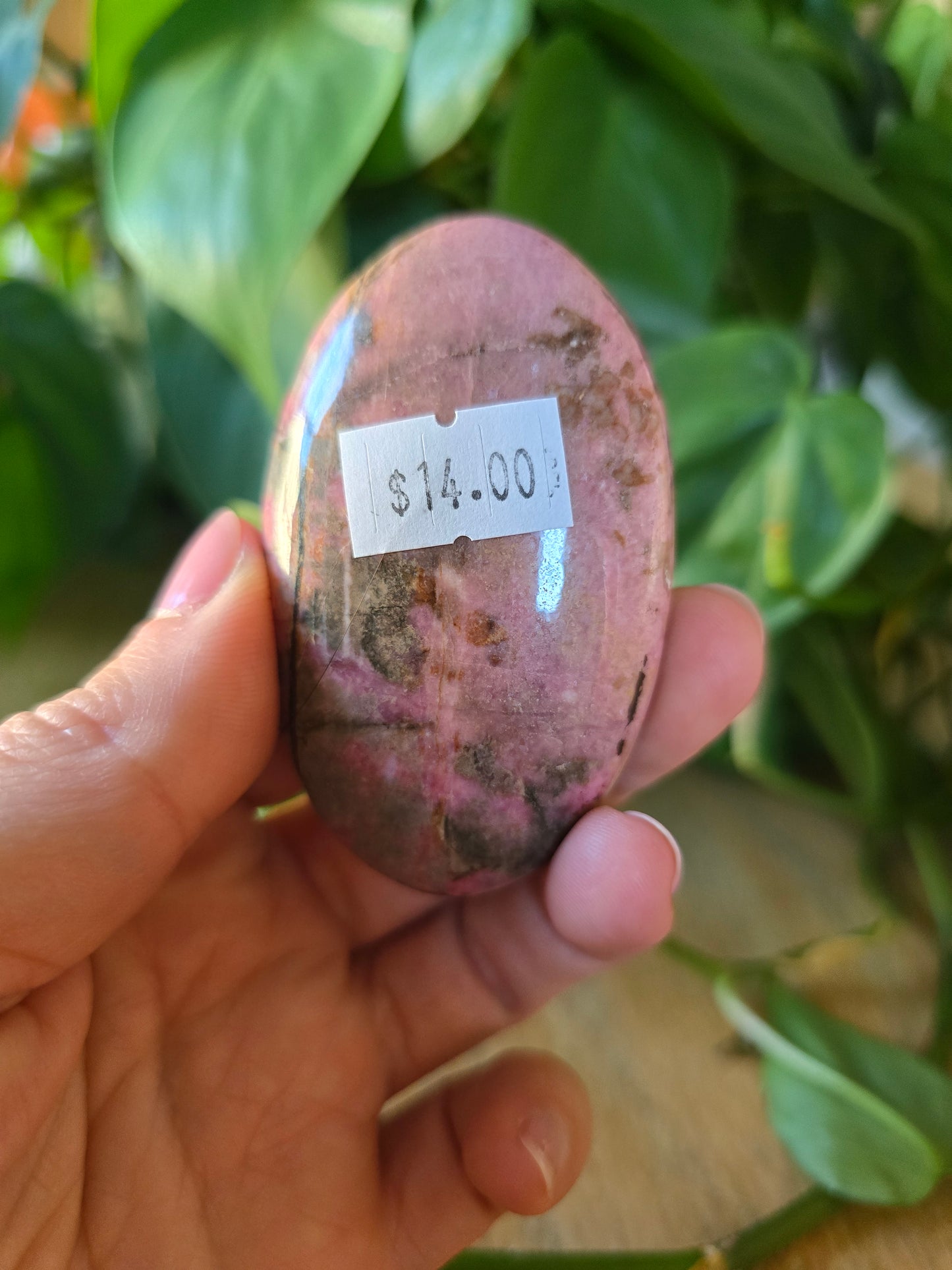Rhodonite Palm Stone