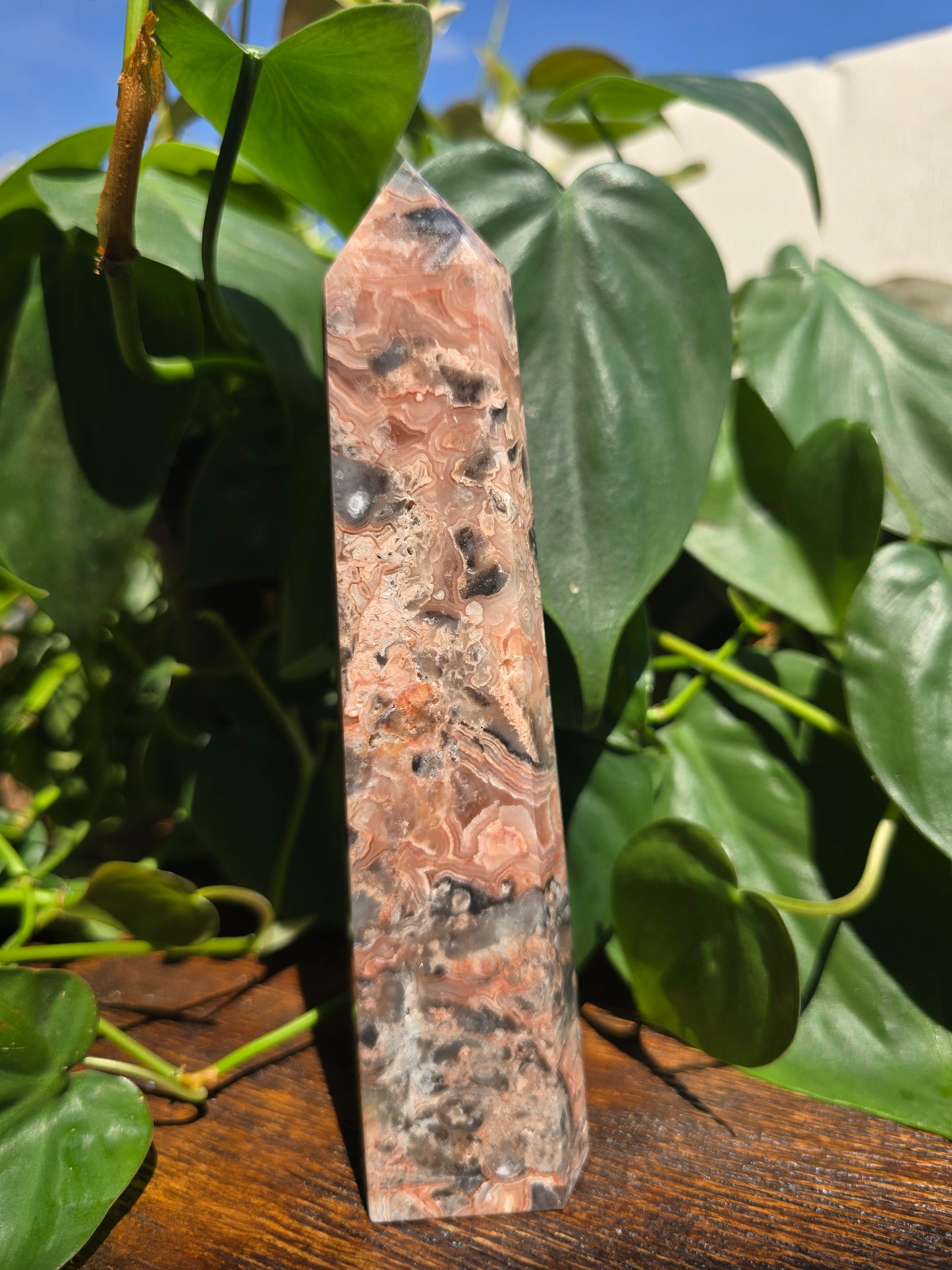 Pink Mexican Crazy Lace Agate Tower