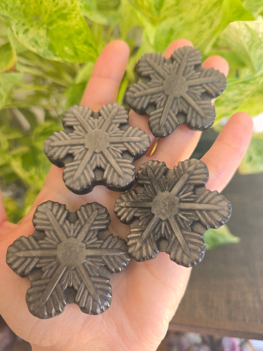 Silver Sheen Obsidian Snowflake