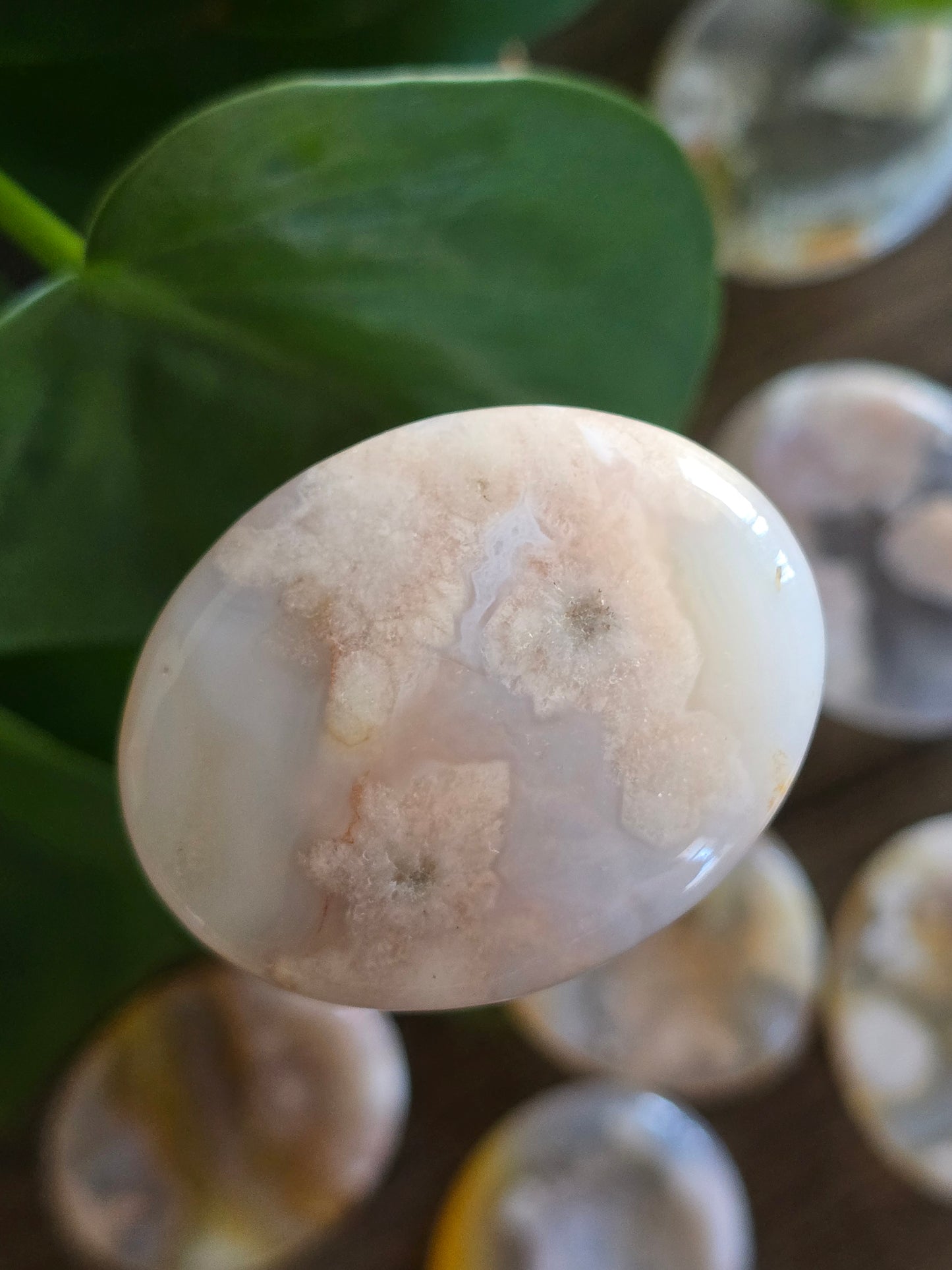 Flower Agate Worry Stone