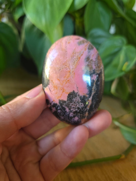 Rhodonite Palm Stone