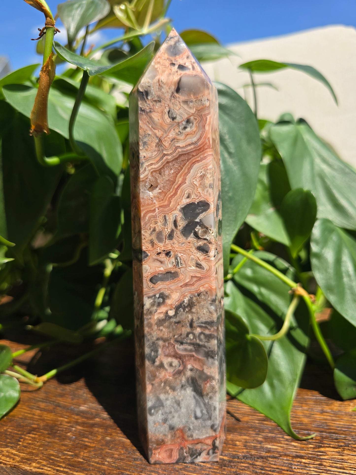 Pink Mexican Crazy Lace Agate Tower