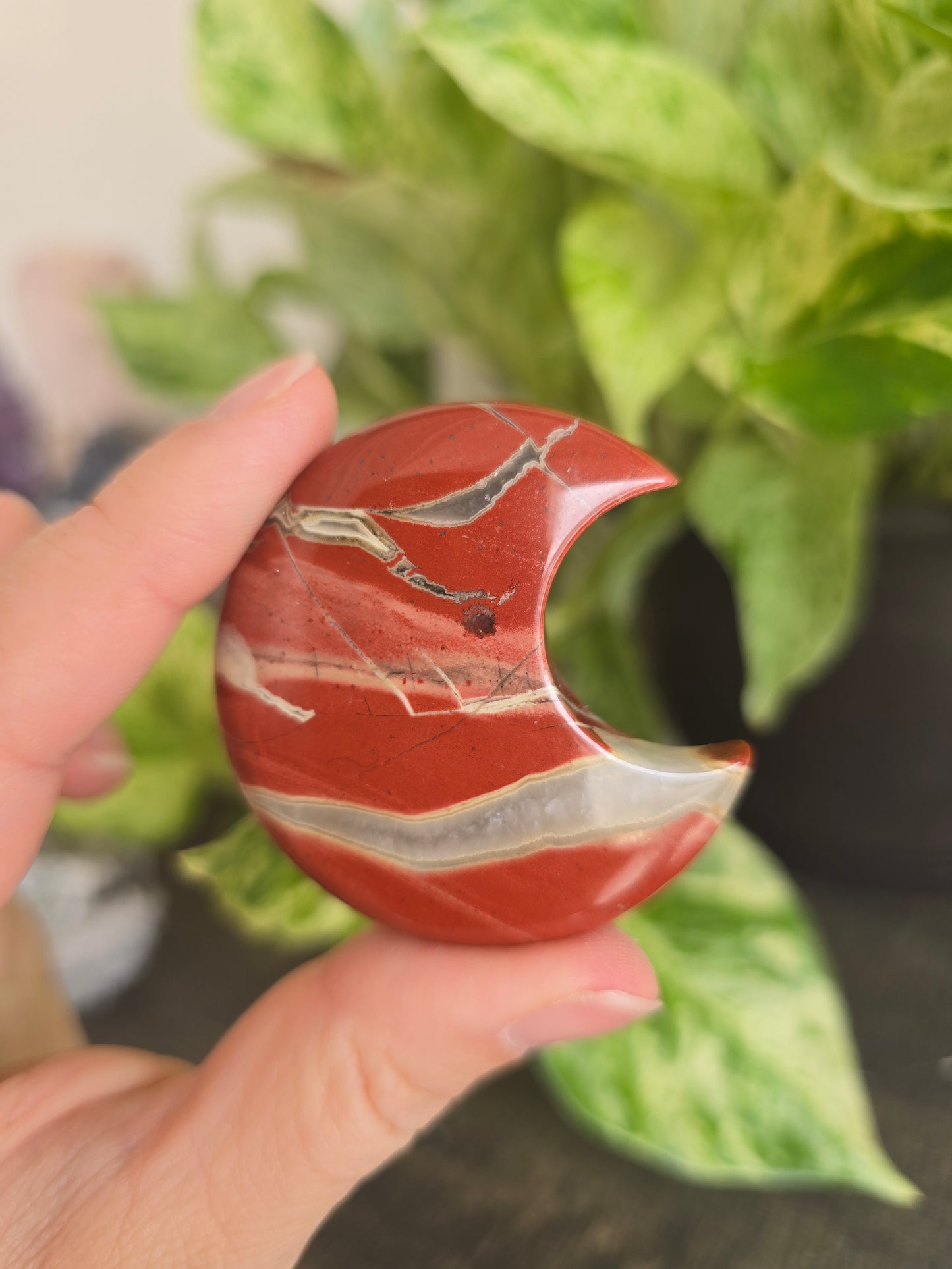 Red Jasper Crescent Moon