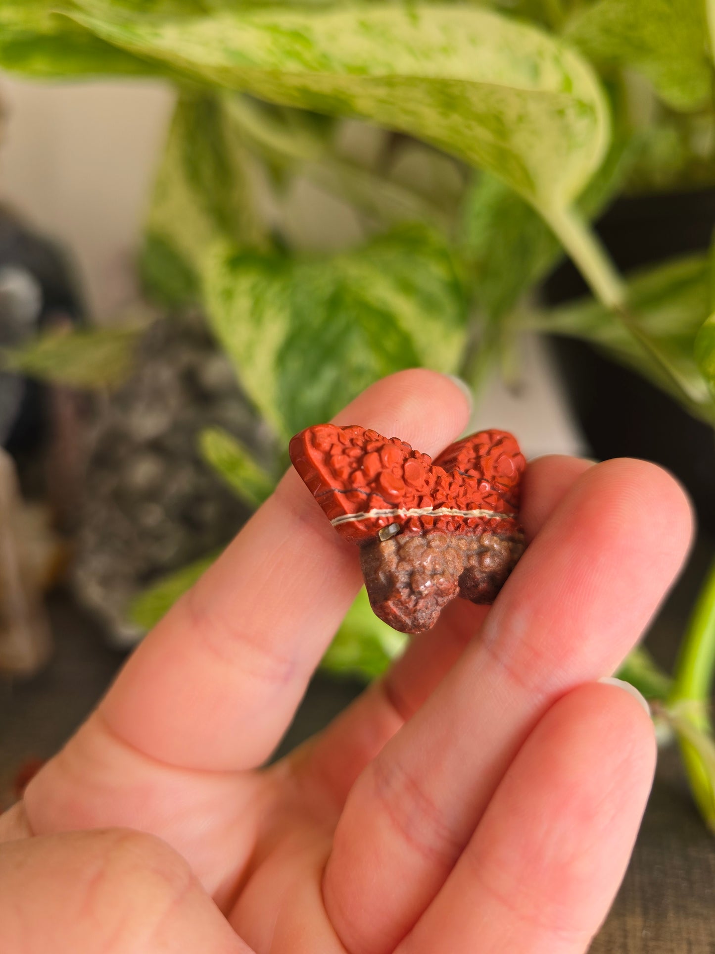 Red Jasper Flower Butterfly