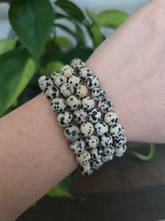Dalmatian Stone Stretch Bracelet