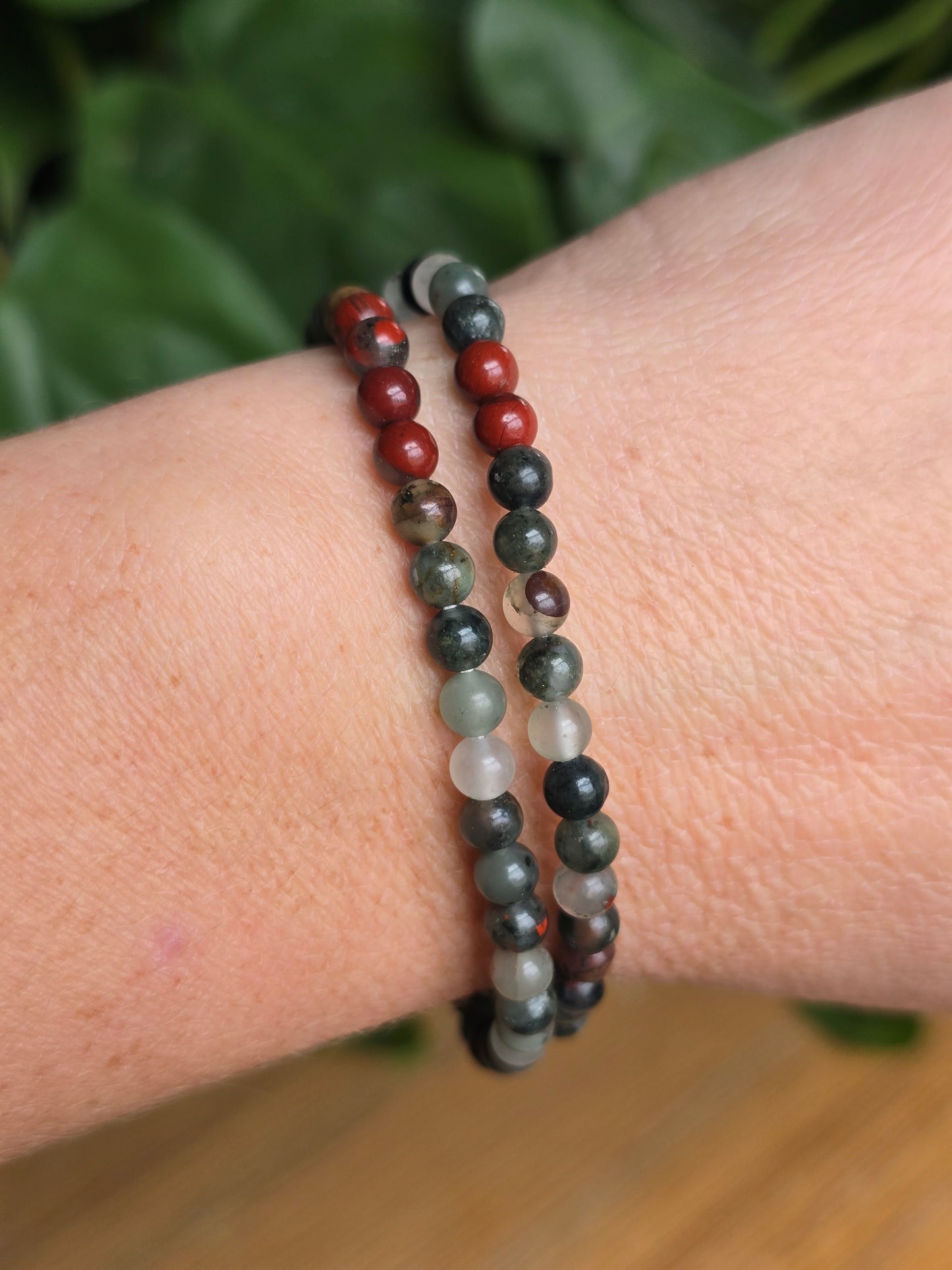 African Bloodstone Stretch Bracelet