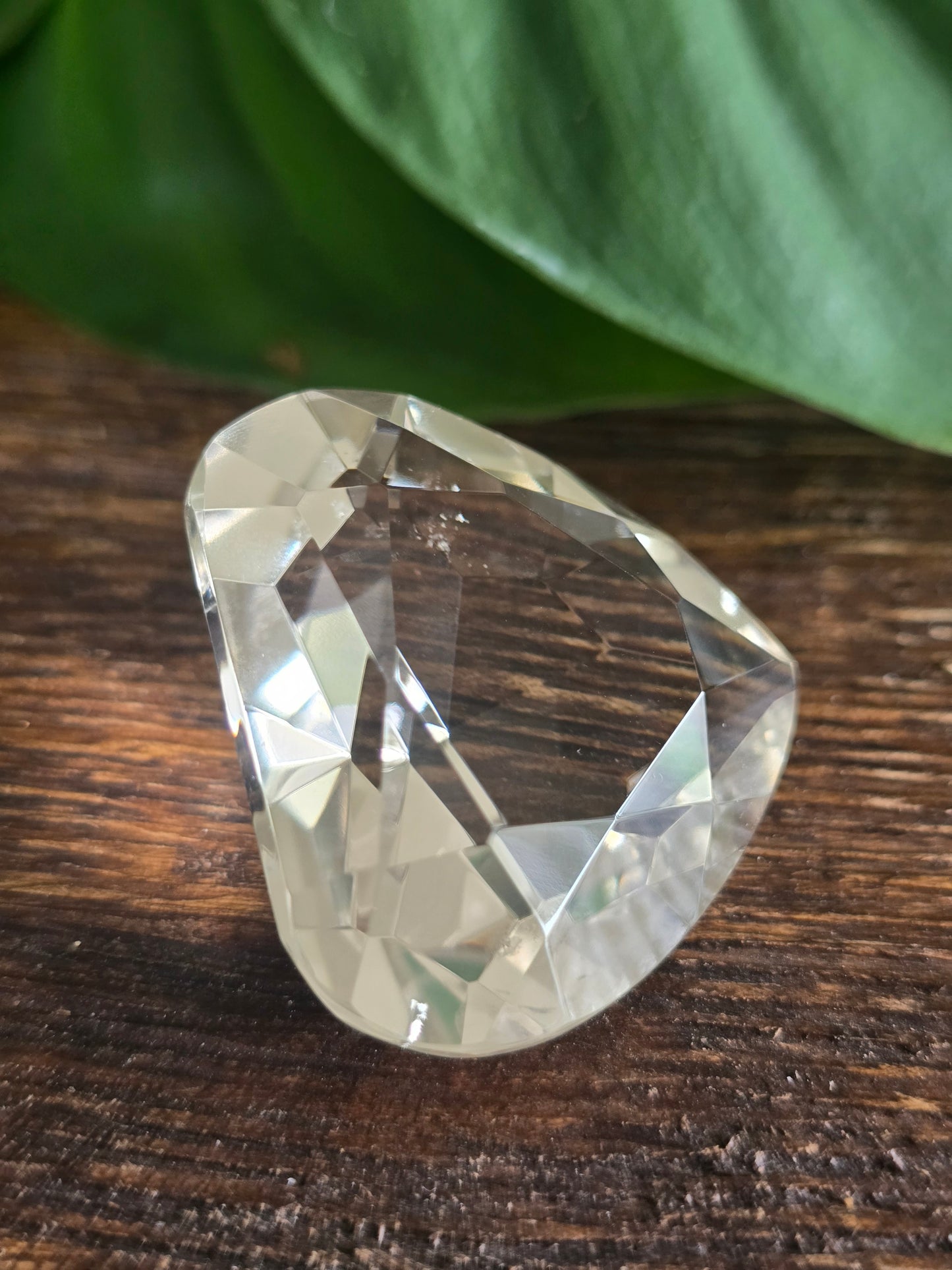 Pale Citrine Heart Faceted Quartz