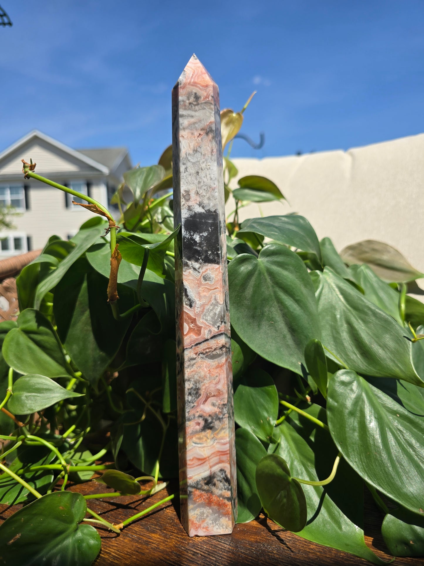 Pink Mexican Crazy Lace Agate Tower