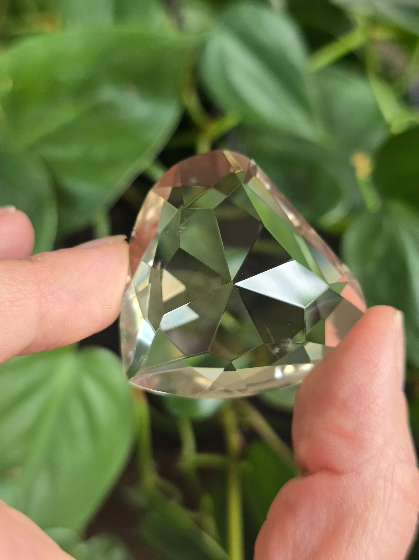 Pale Citrine Heart Faceted Quartz