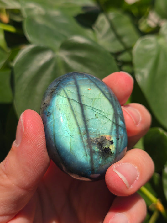 Labradorite Palm Stone "K"