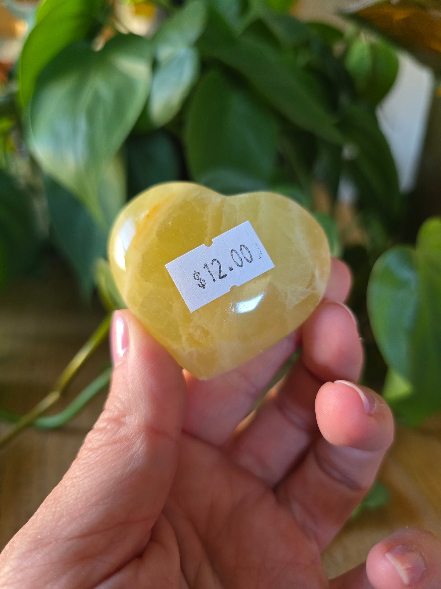 Lemon Calcite Heart