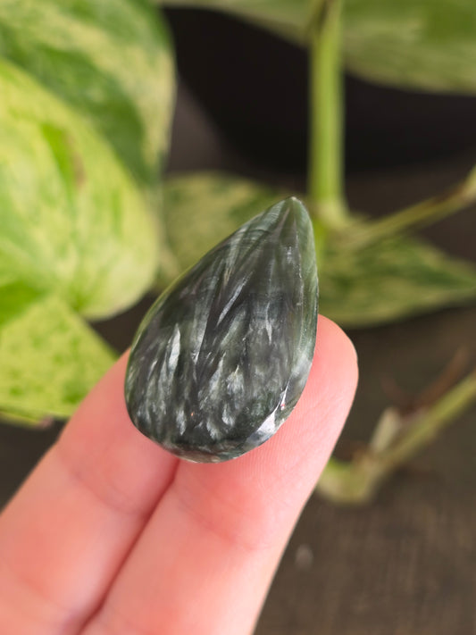 Seraphinite Tear Drop Cabochon