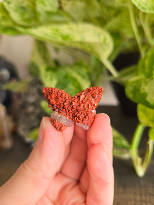 Red Jasper Flower Butterfly