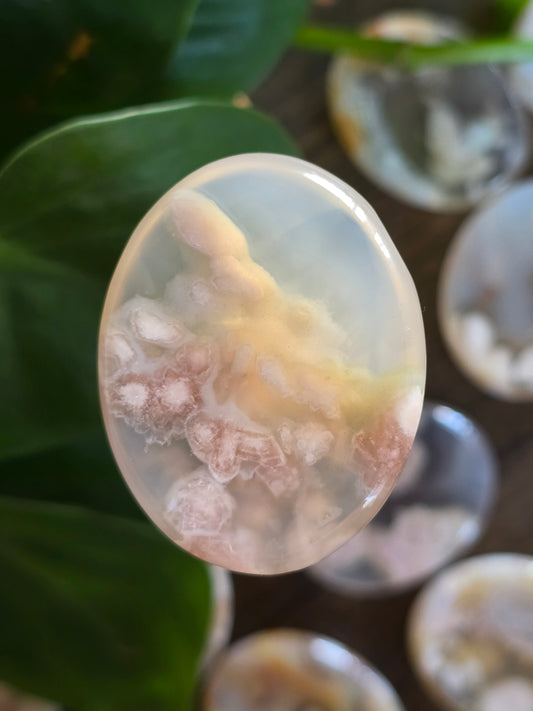 Flower Agate Worry Stone