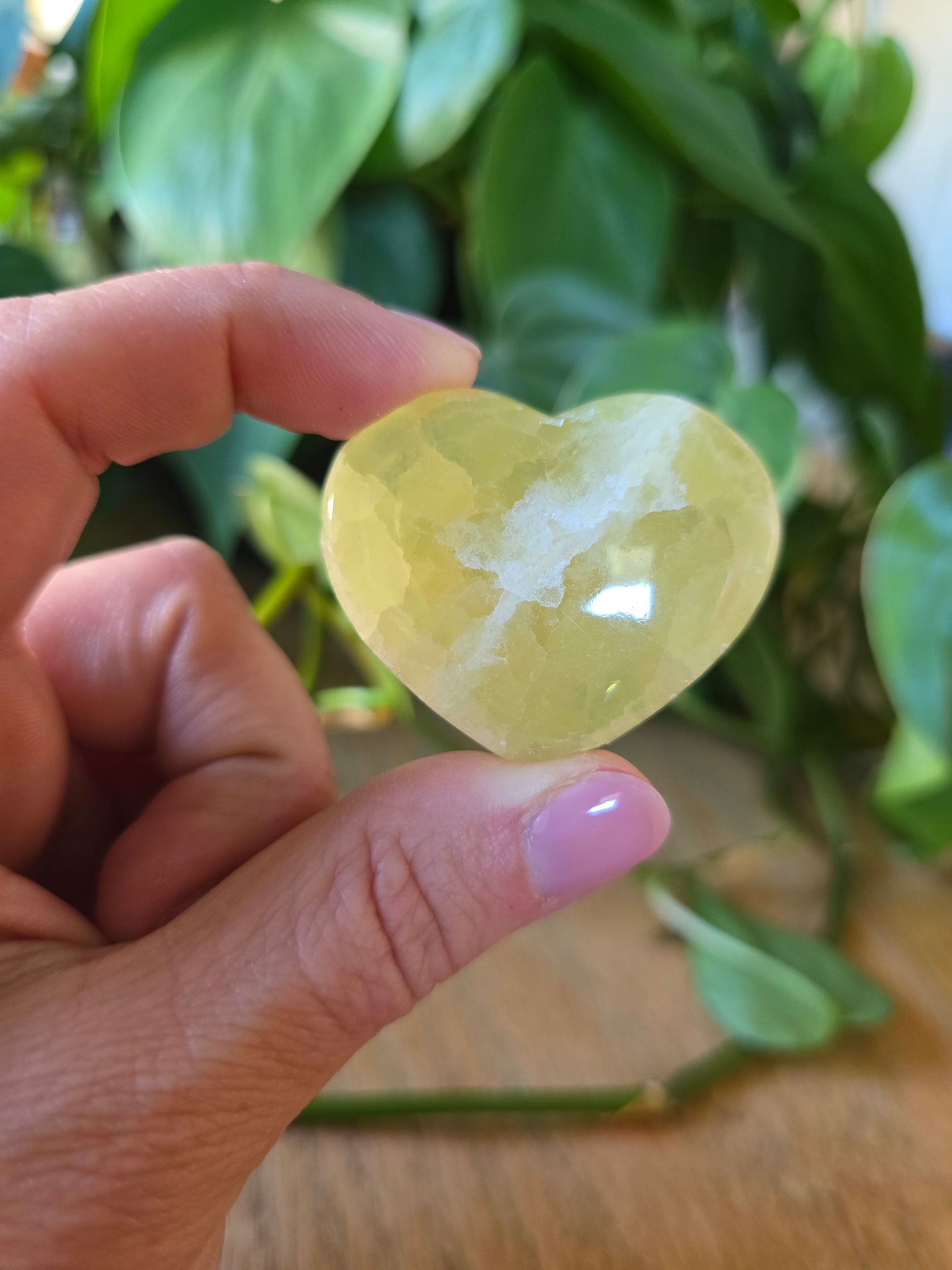 Lemon Calcite Heart
