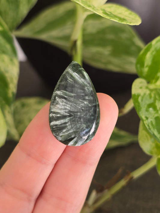 Seraphinite Tear Drop Cabochon
