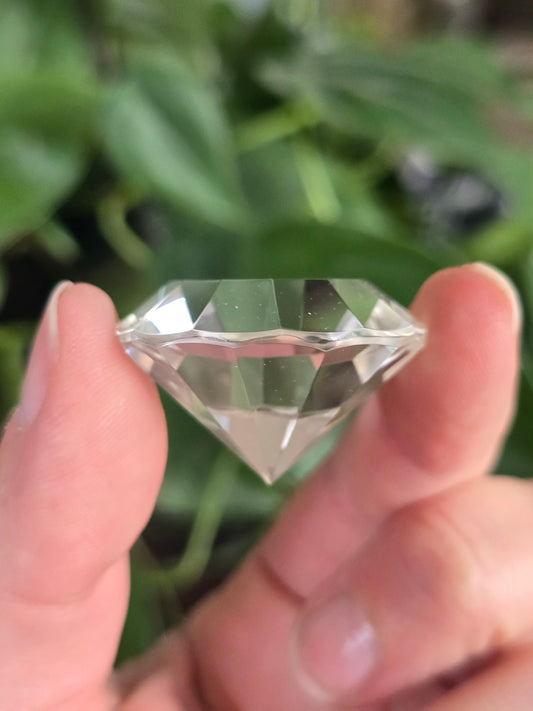 Clear Quartz Diamond Faceted Cut