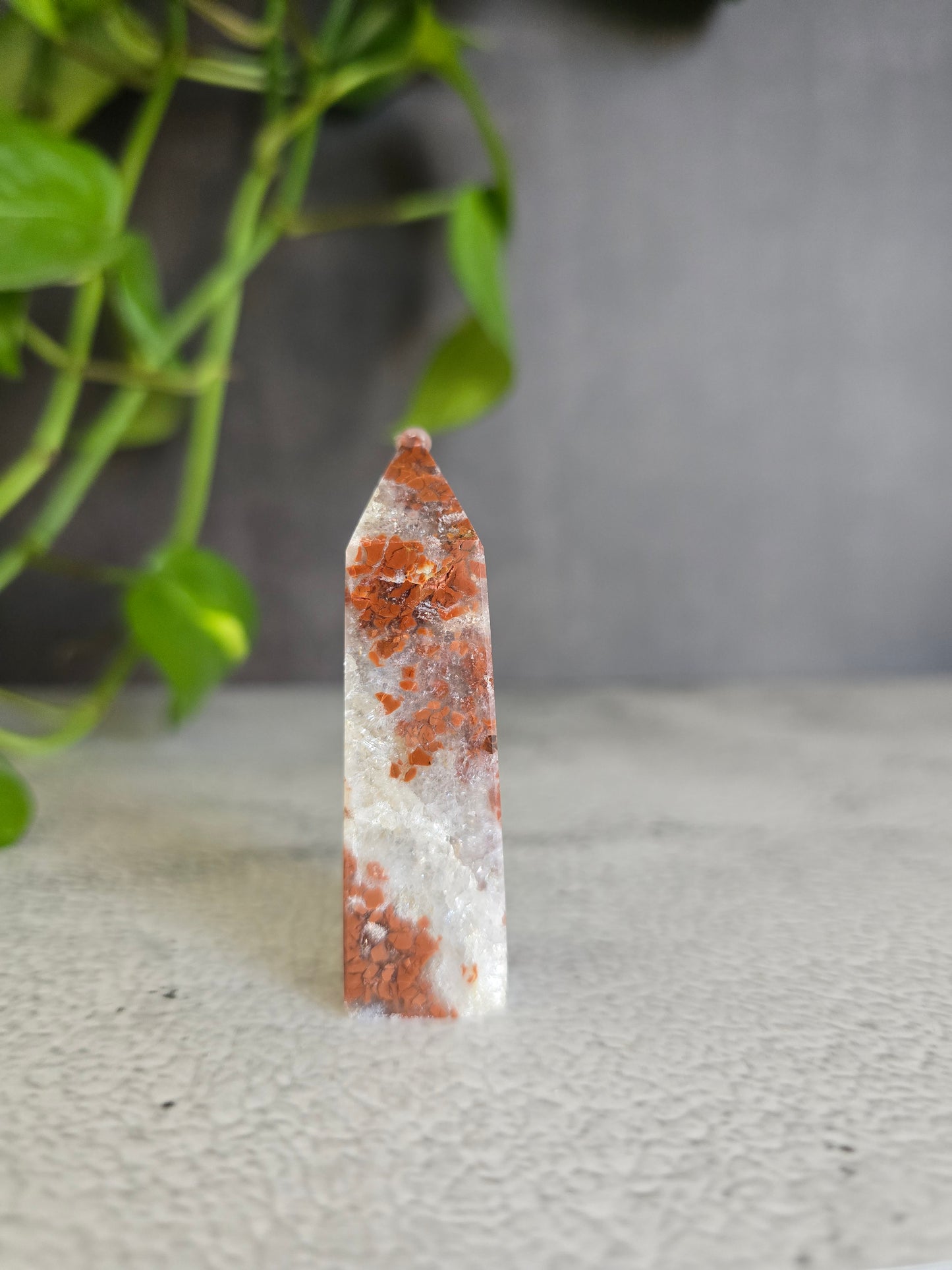 Pink Agate in Quartz Tower