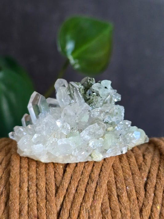 Prehnite and Epidote on Quartz Matrix