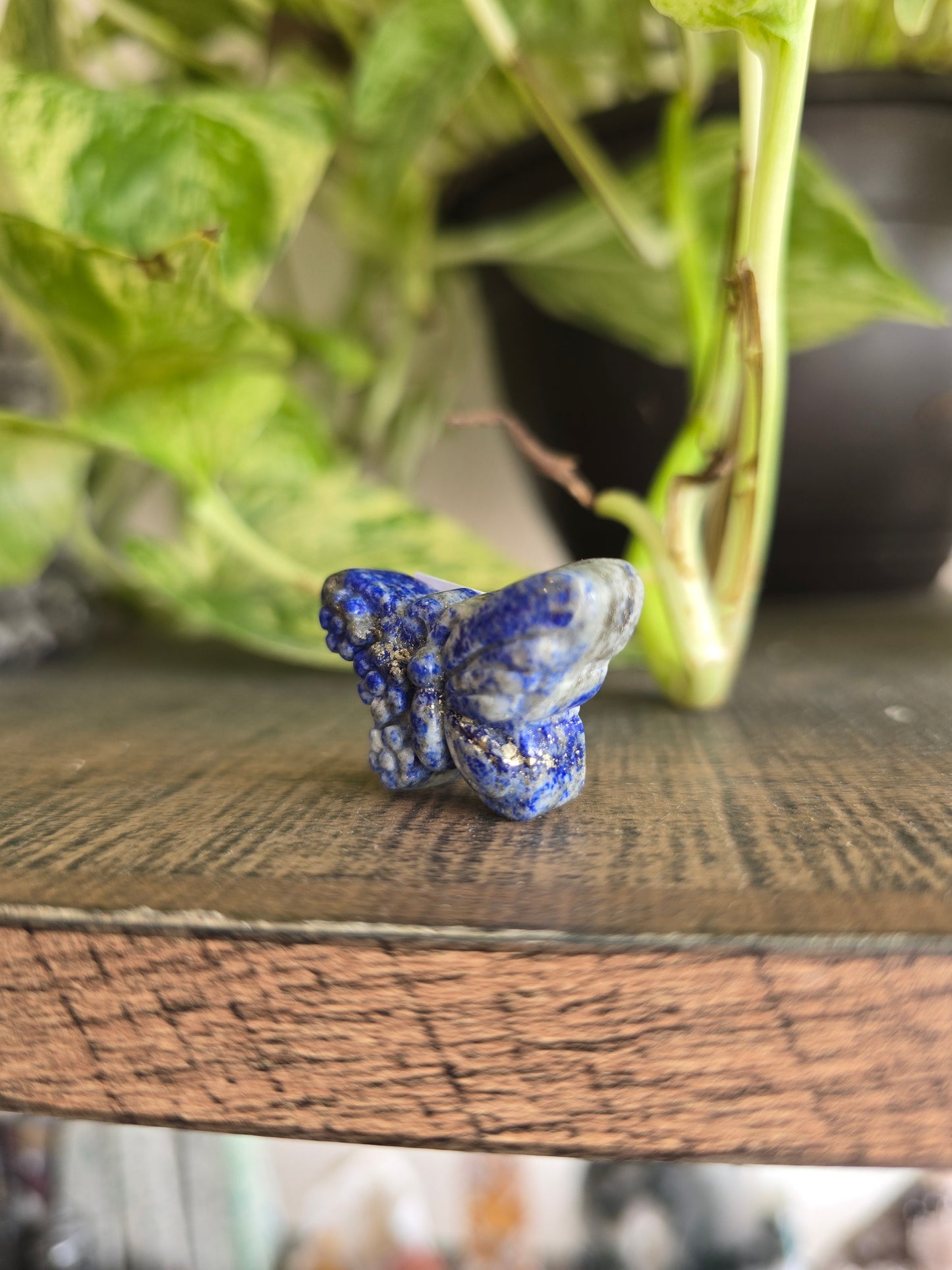 Lapis Lazuli Flower Butterfly Carving