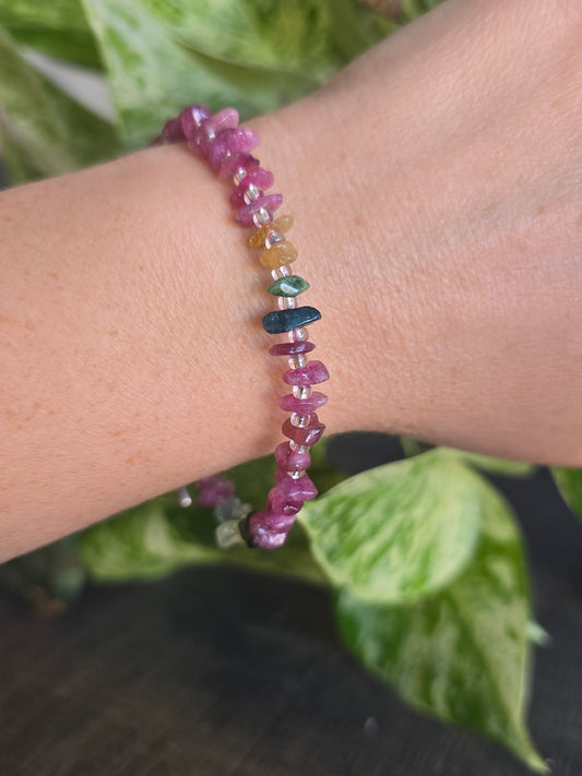 Tourmaline Chip Bracelet With Clasp