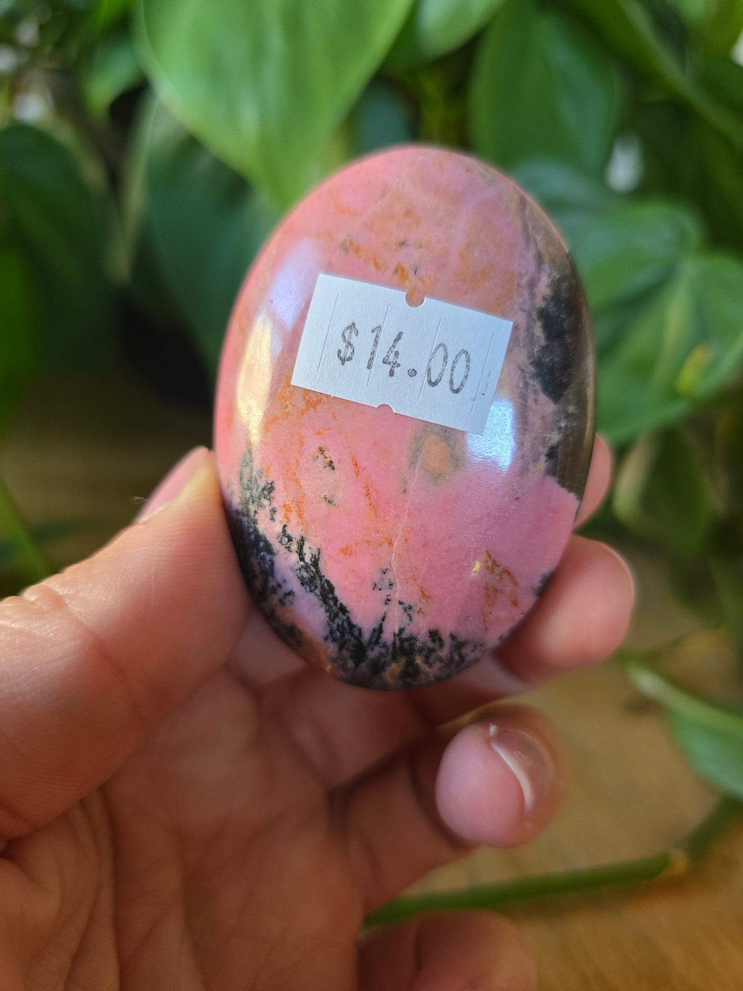 Rhodonite Palm Stone