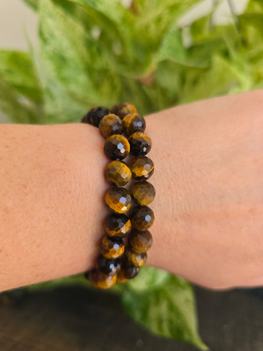 Tiger's Eye Faceted Stretch Bracelet