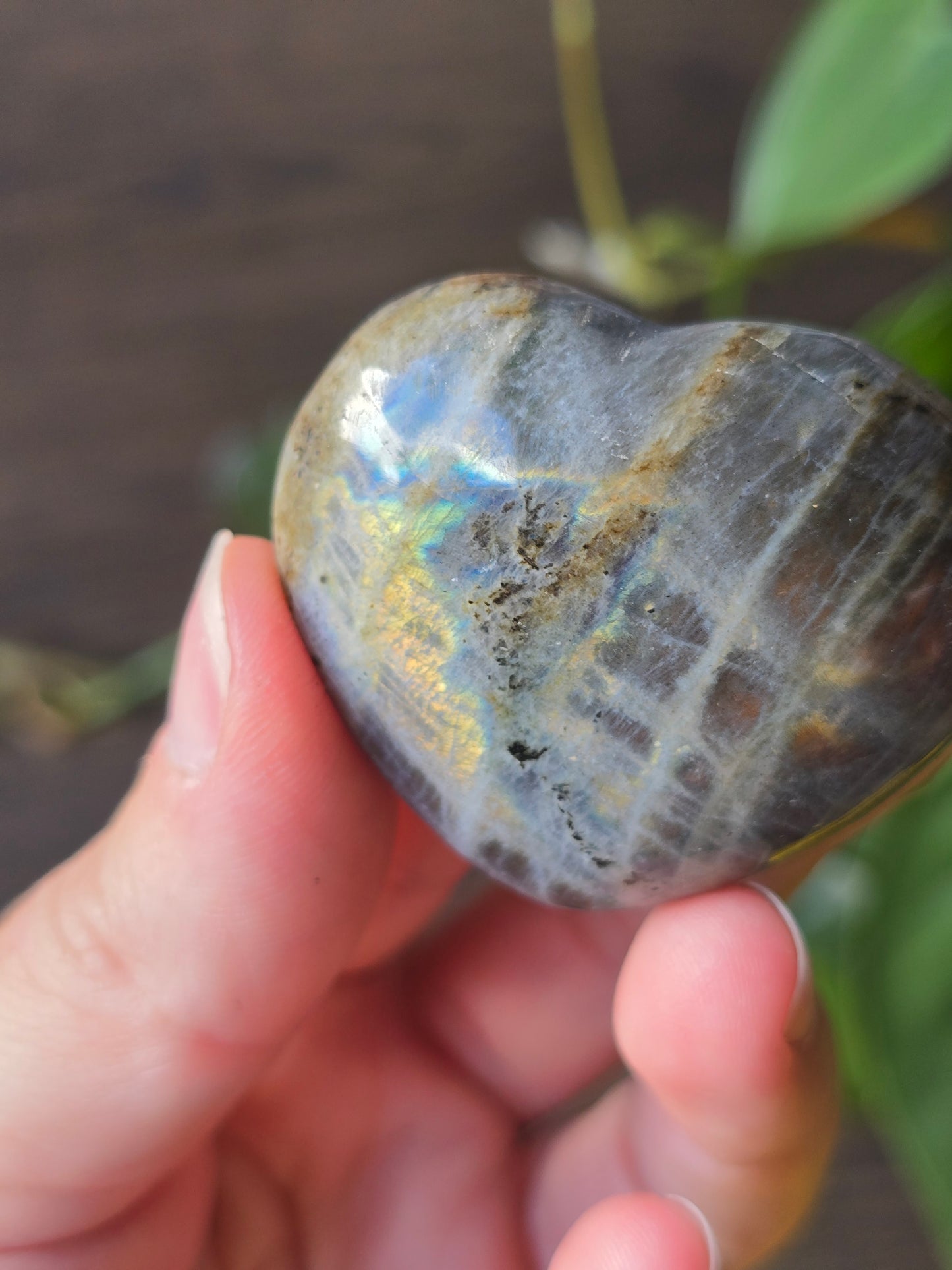 Labradorite Heart