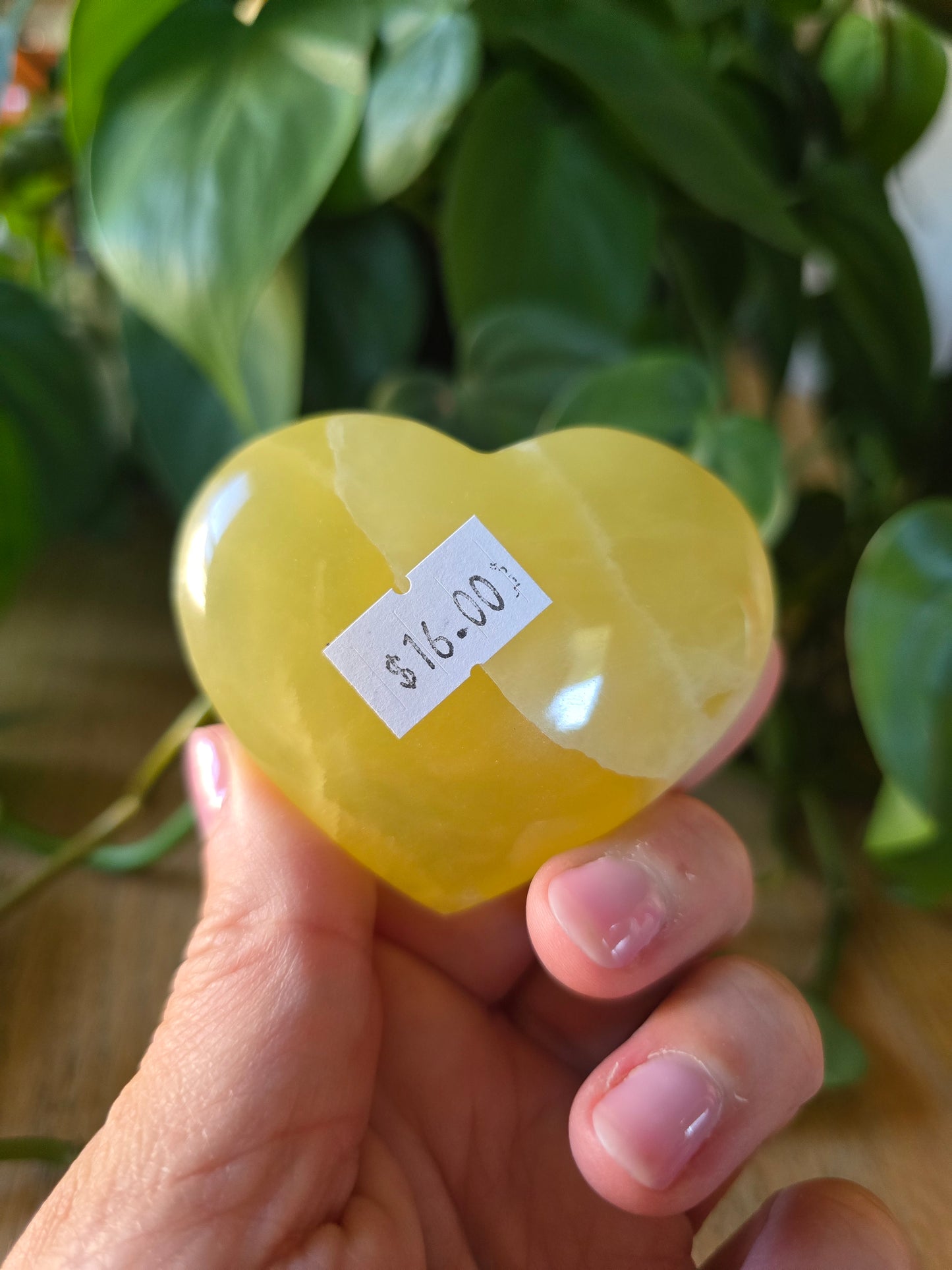Lemon Calcite Heart