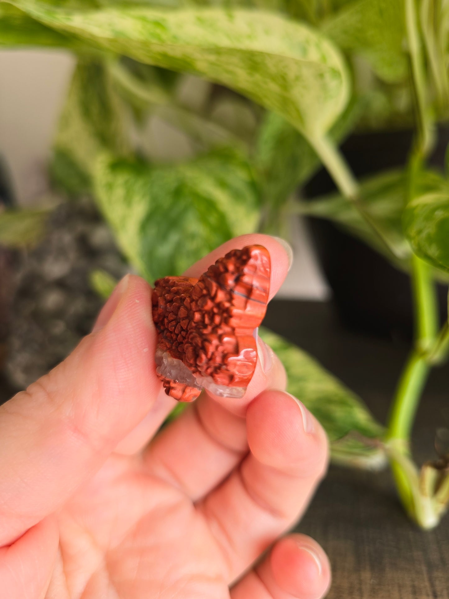 Red Jasper Flower Butterfly