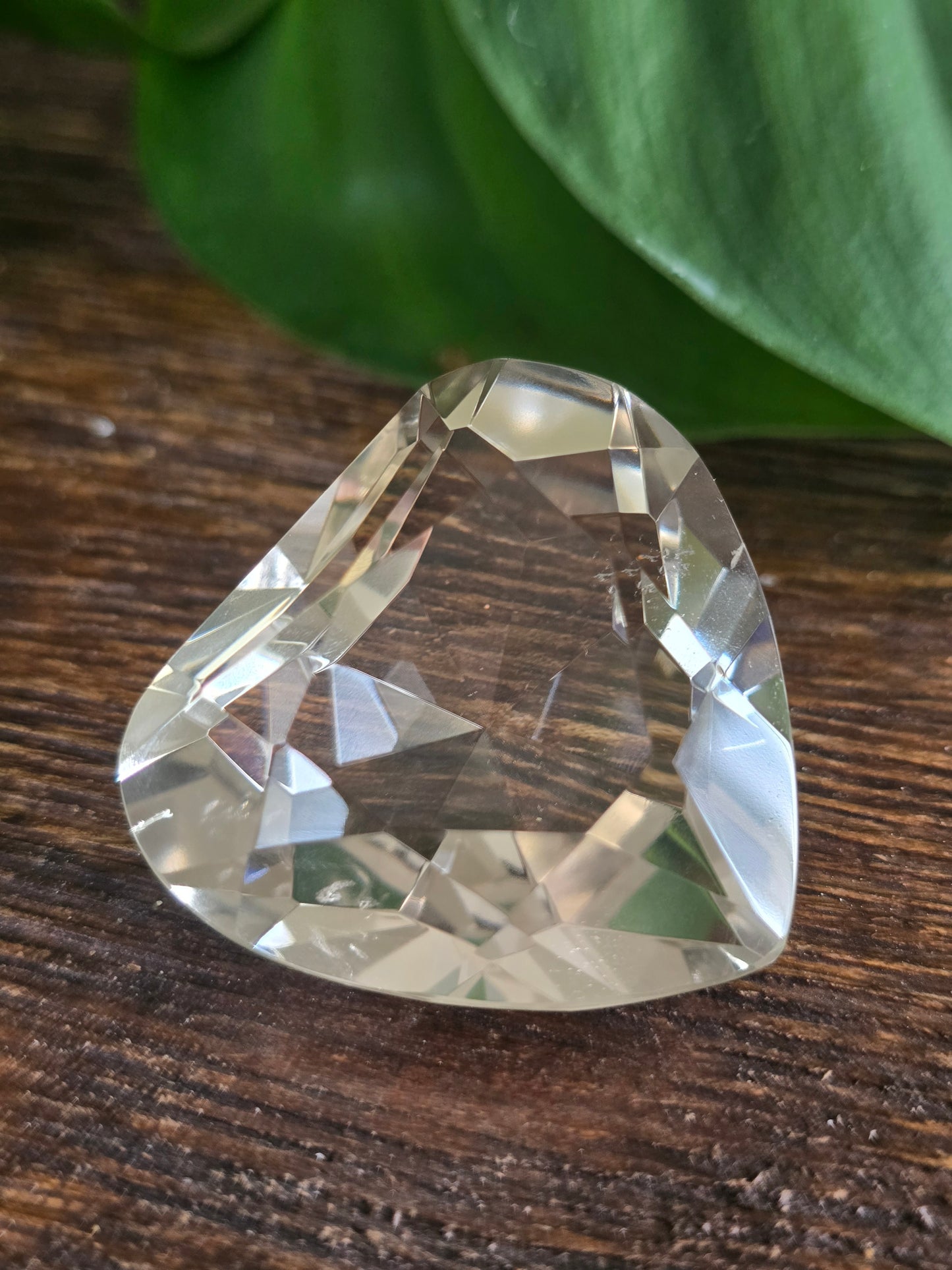 Pale Citrine Heart Faceted Quartz