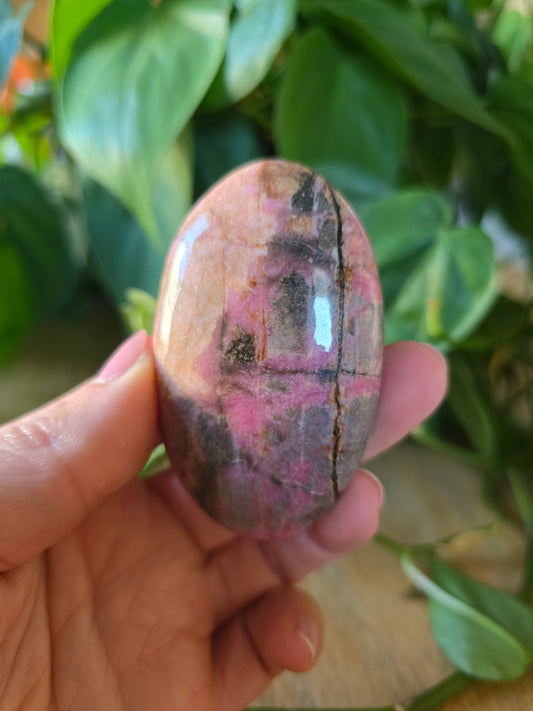 Rhodonite Palm Stone