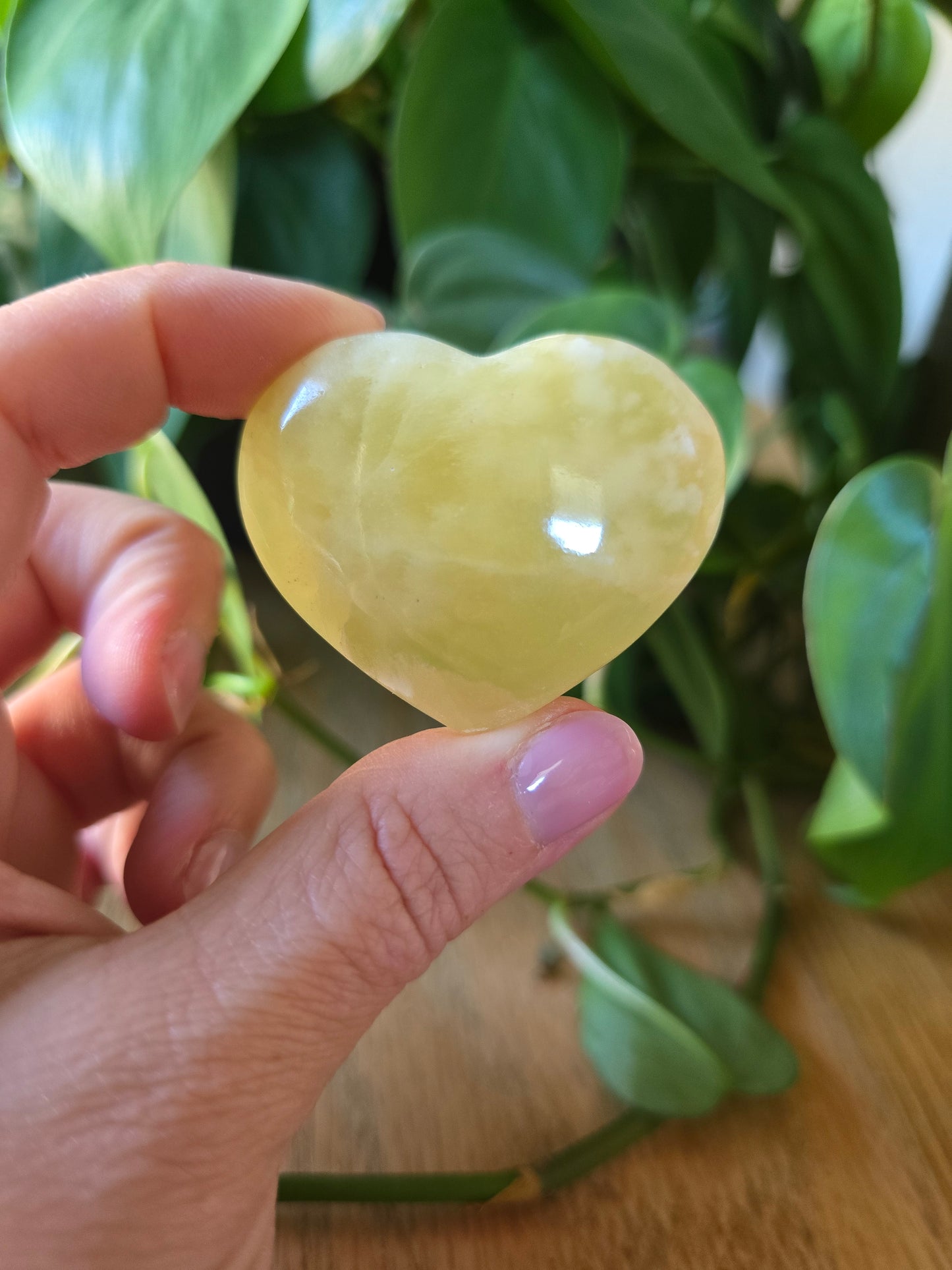 Lemon Calcite Heart