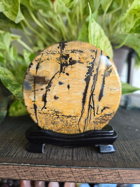 Picture Jasper Disk With Stand