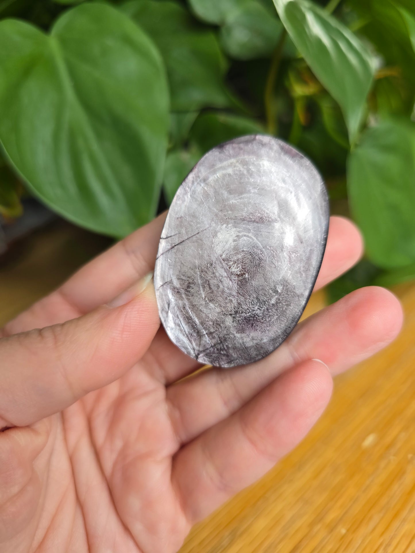Purple Mica Palm Stone