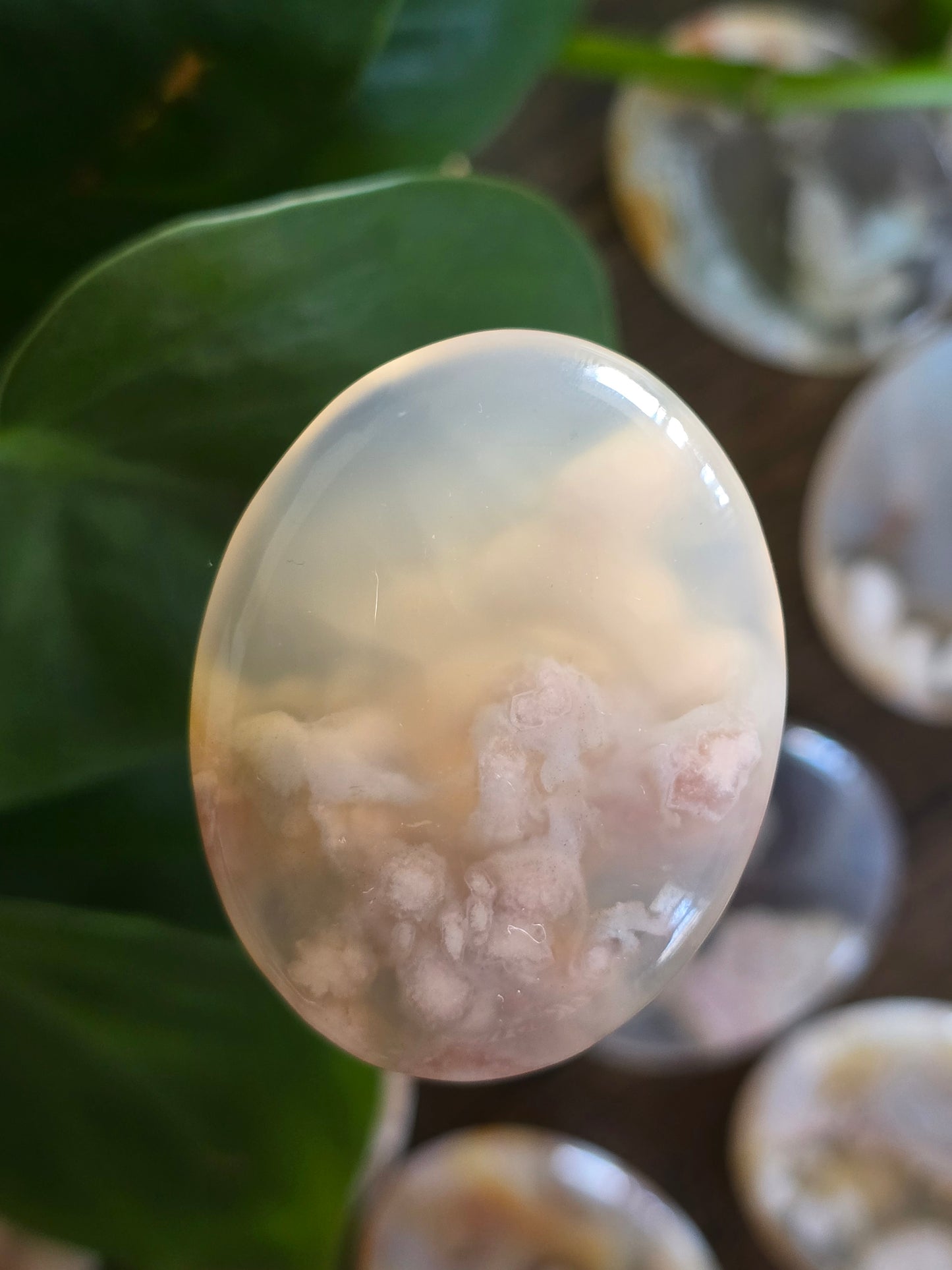 Flower Agate Worry Stone